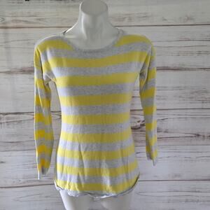 Old Navy Yellow and Gray Stripe Sweater sz Small